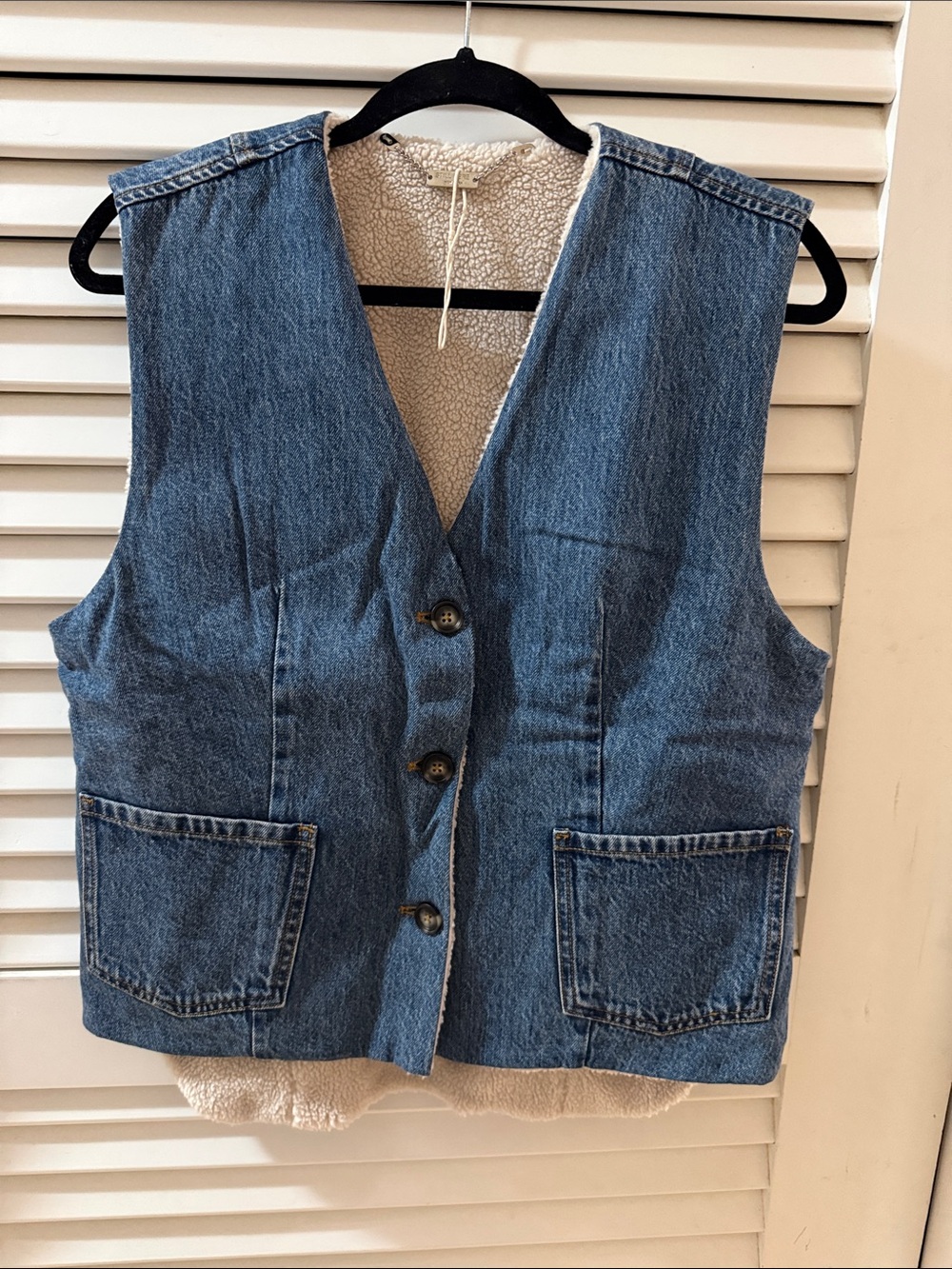 Reversibke Blue Denim /Sherpa Lined Women's Vest from Still Here